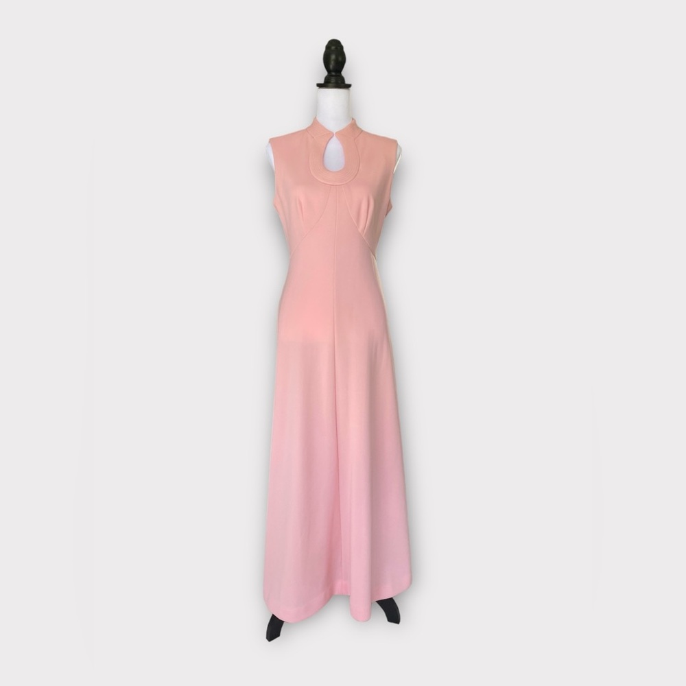 Leslie Fay Vintage Pink Sleeveless Maxi Knit Dress